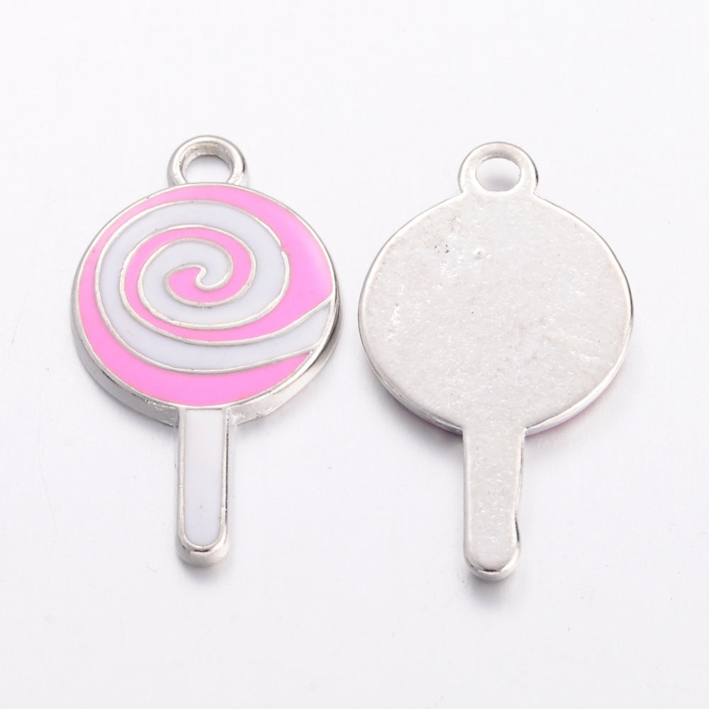 Pink Swirl Lollipop Charm