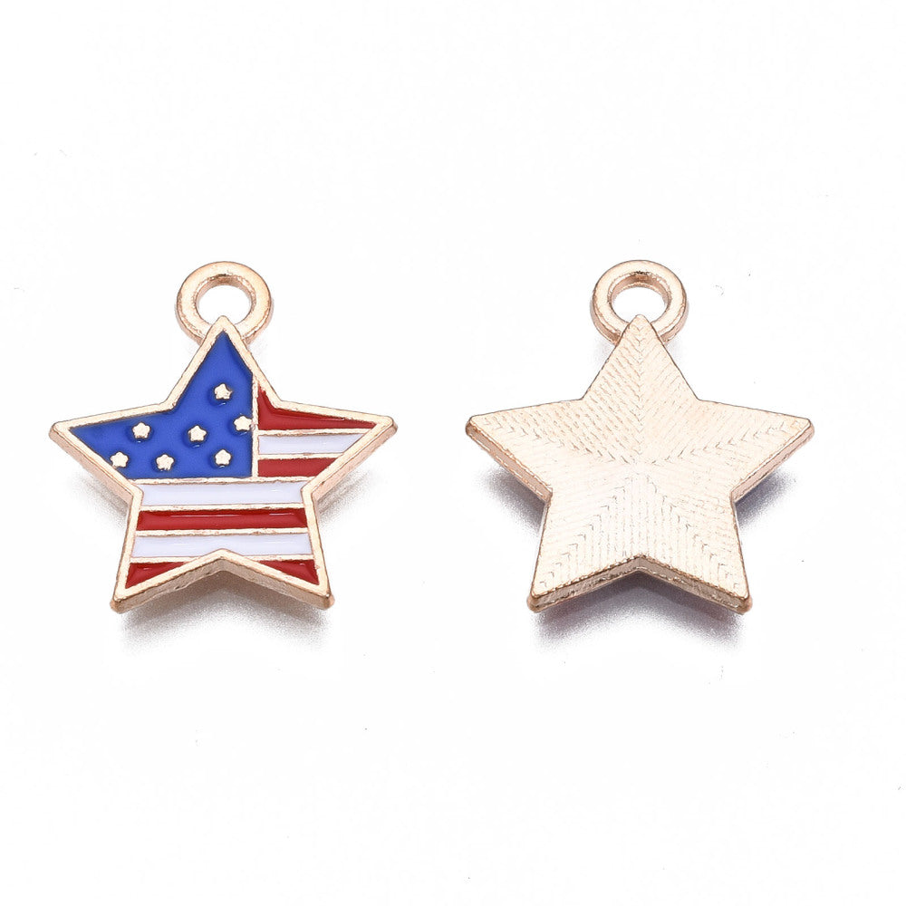 Flag Star Charm