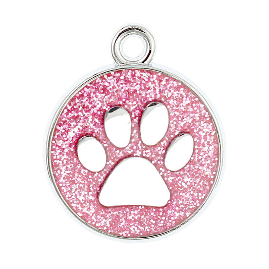 Pink Paw Print Charm