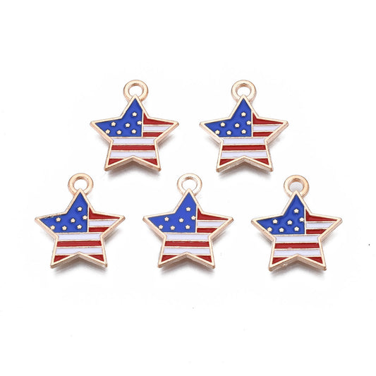 Flag Star Charm