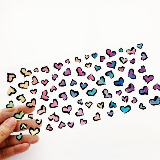 Rainbow Leopard Hearts