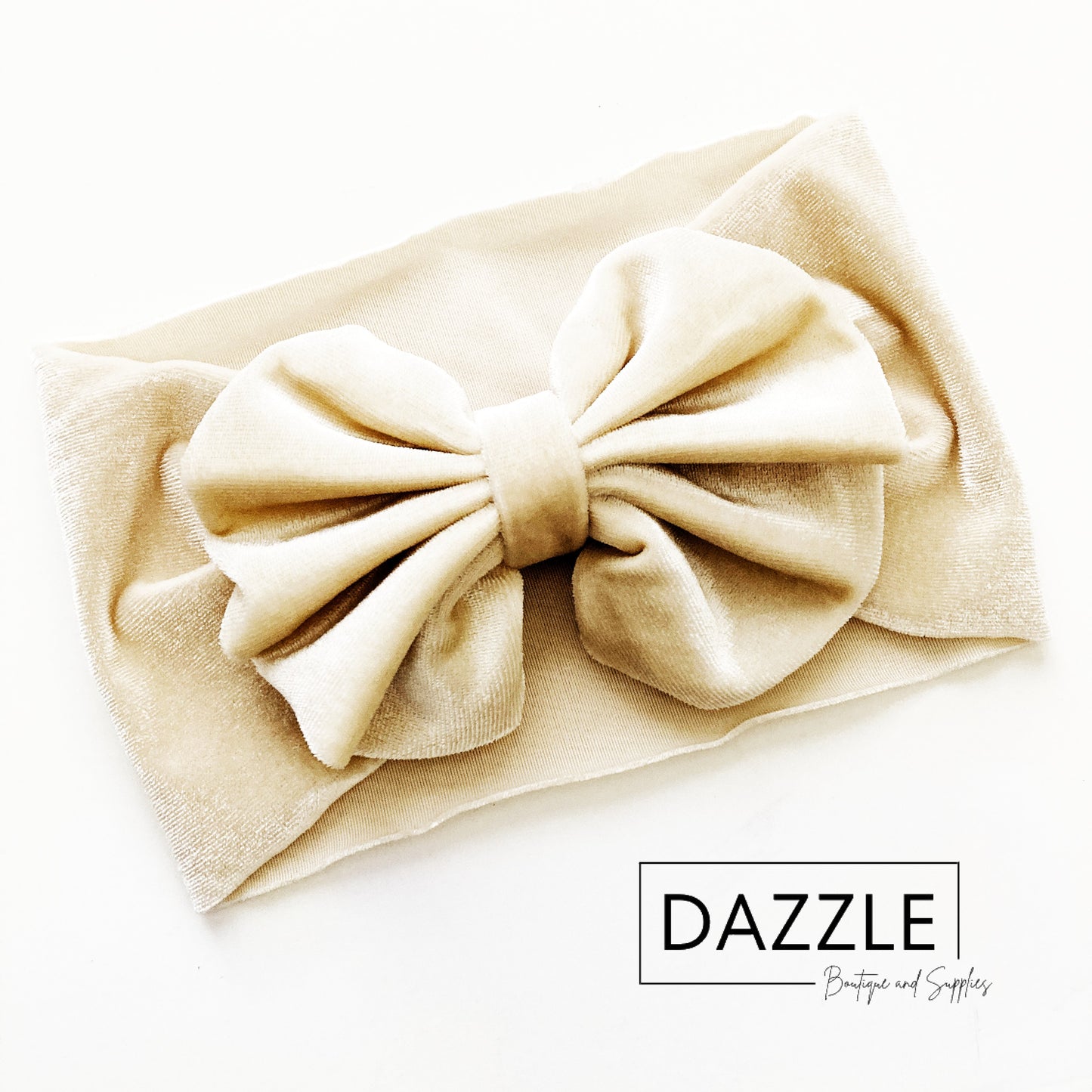 Ivory - Velvet Bow Knot Headband