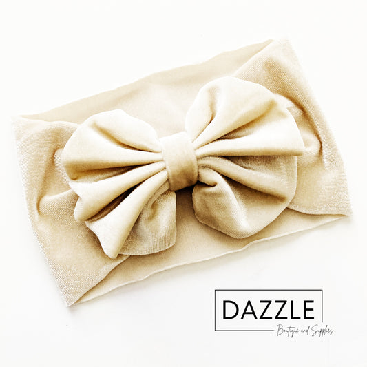 Ivory - Velvet Bow Knot Headband