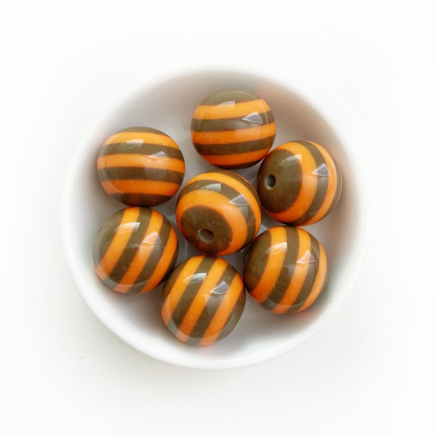 20mm Chunky Beads - Thanksgiving Fall Stripe