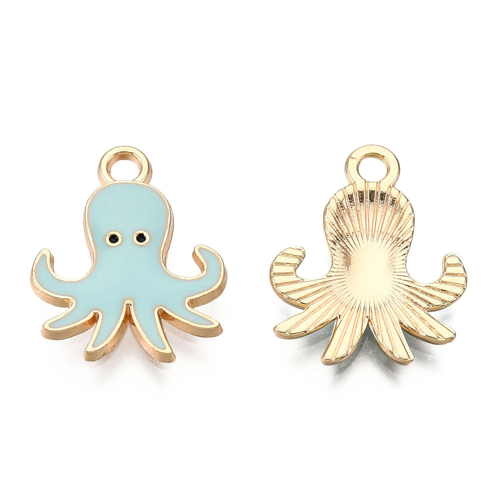 Light Blue Octopus Charm