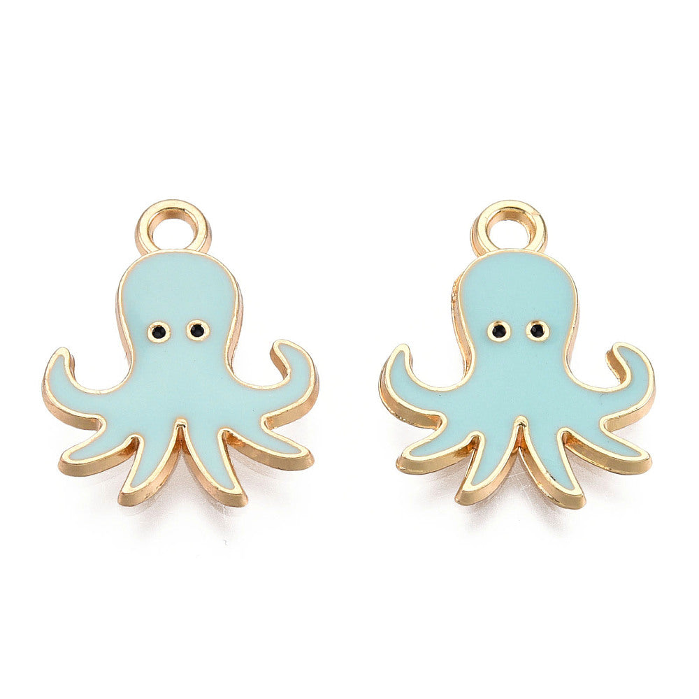 Light Blue Octopus Charm