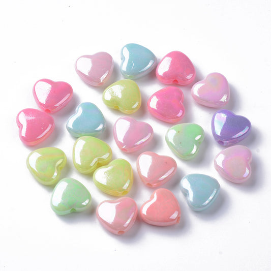 Acrylic Heart Beads