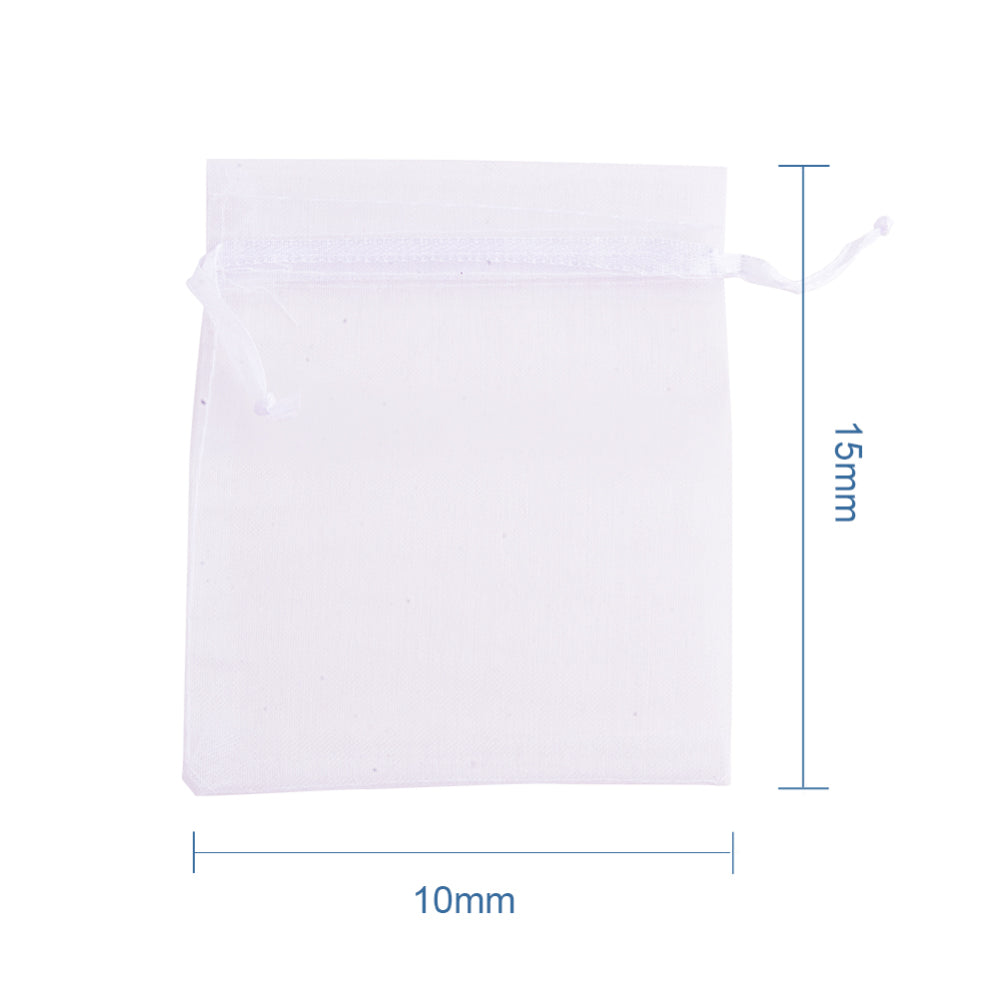 Organza Drawstring Bag - White