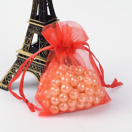 Organza Drawstring Bag - Red