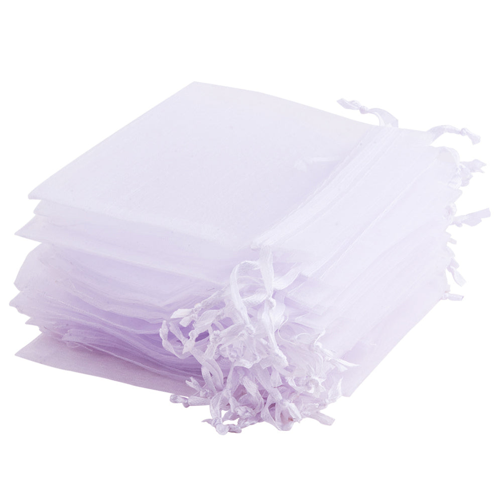 Organza Drawstring Bag - White