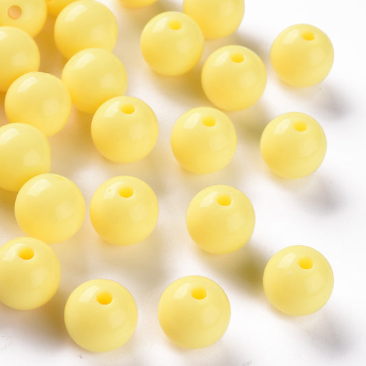 Yellow Round Acrylic Beads