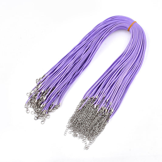 Wax Cord Necklace - Lavender