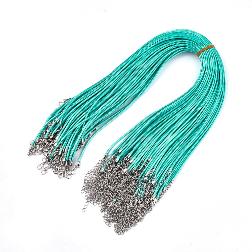 Wax Cord Necklace - Teal