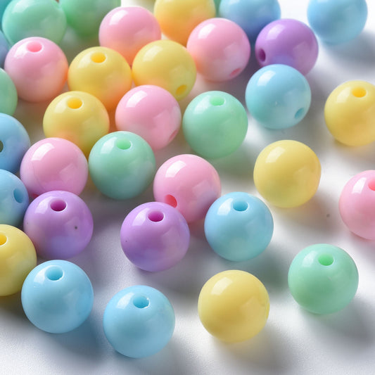 Pastel Round Acrylic Beads