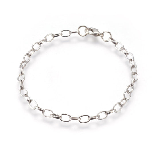 Chain Bracelet Base - Dark Silver Tone