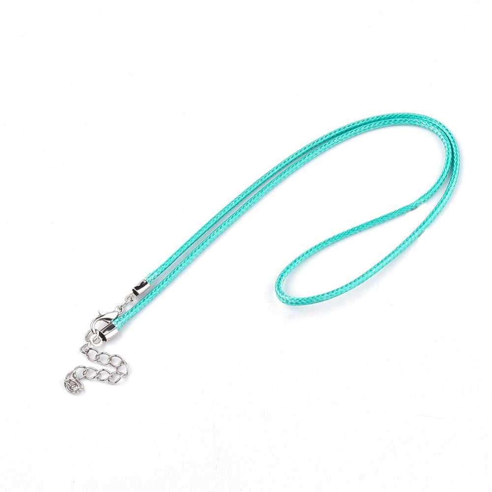 Wax Cord Necklace - Teal