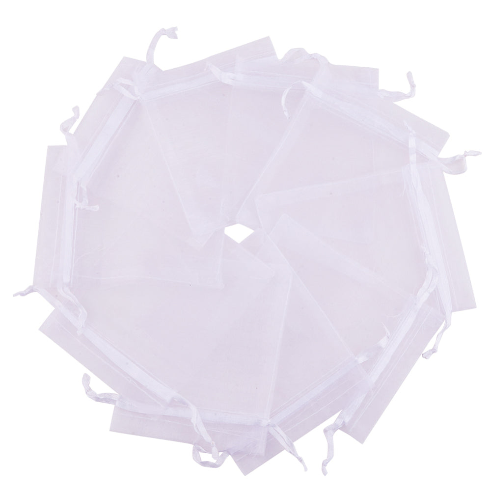 Organza Drawstring Bag - White