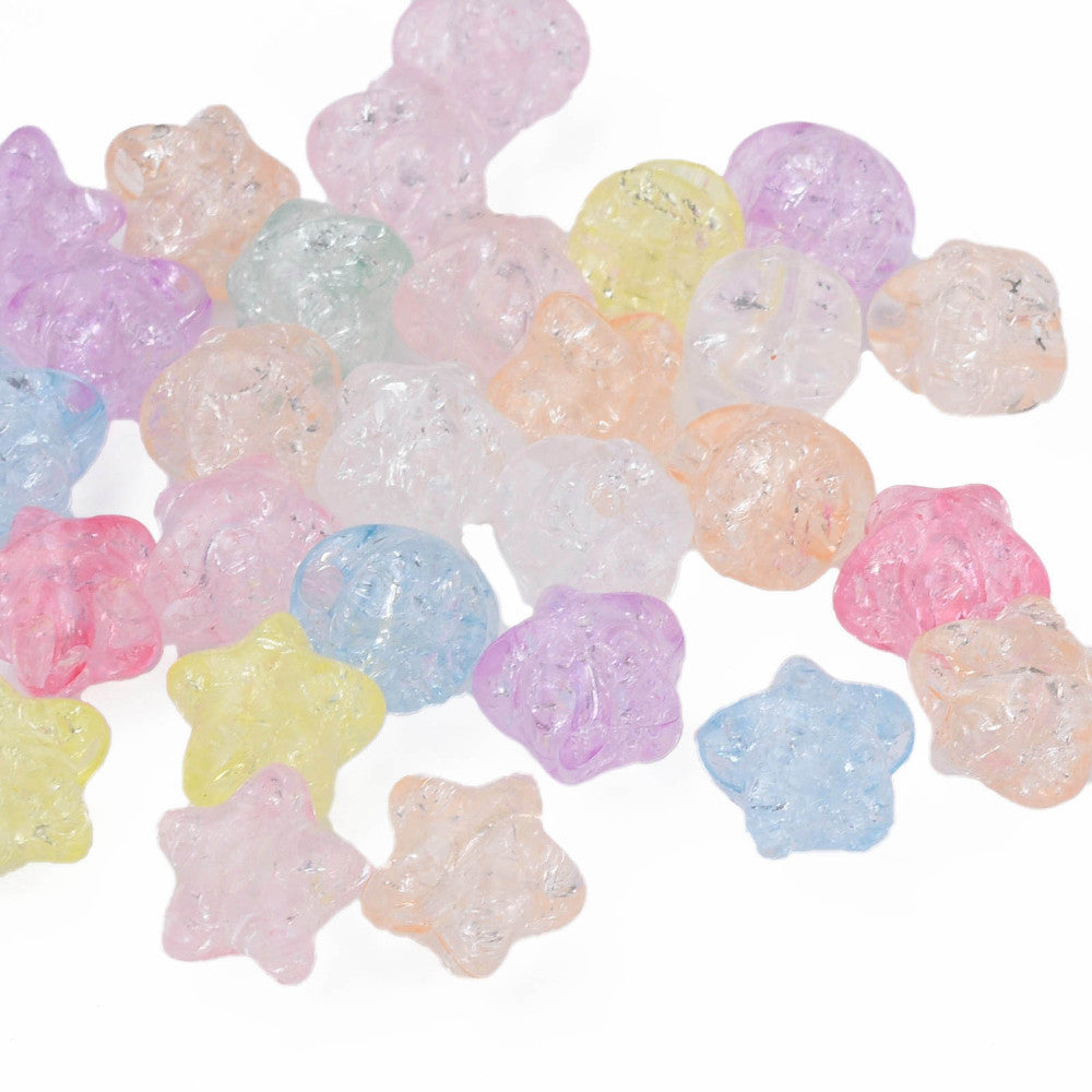 Acrylic Crackle Star Beads