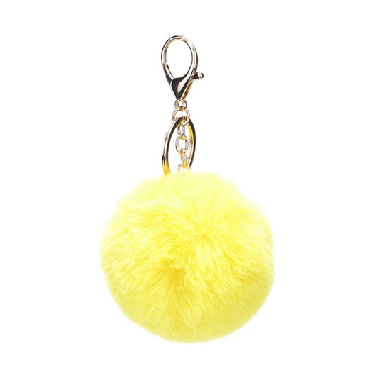 Pom Pom Ball Keychain - Yellow