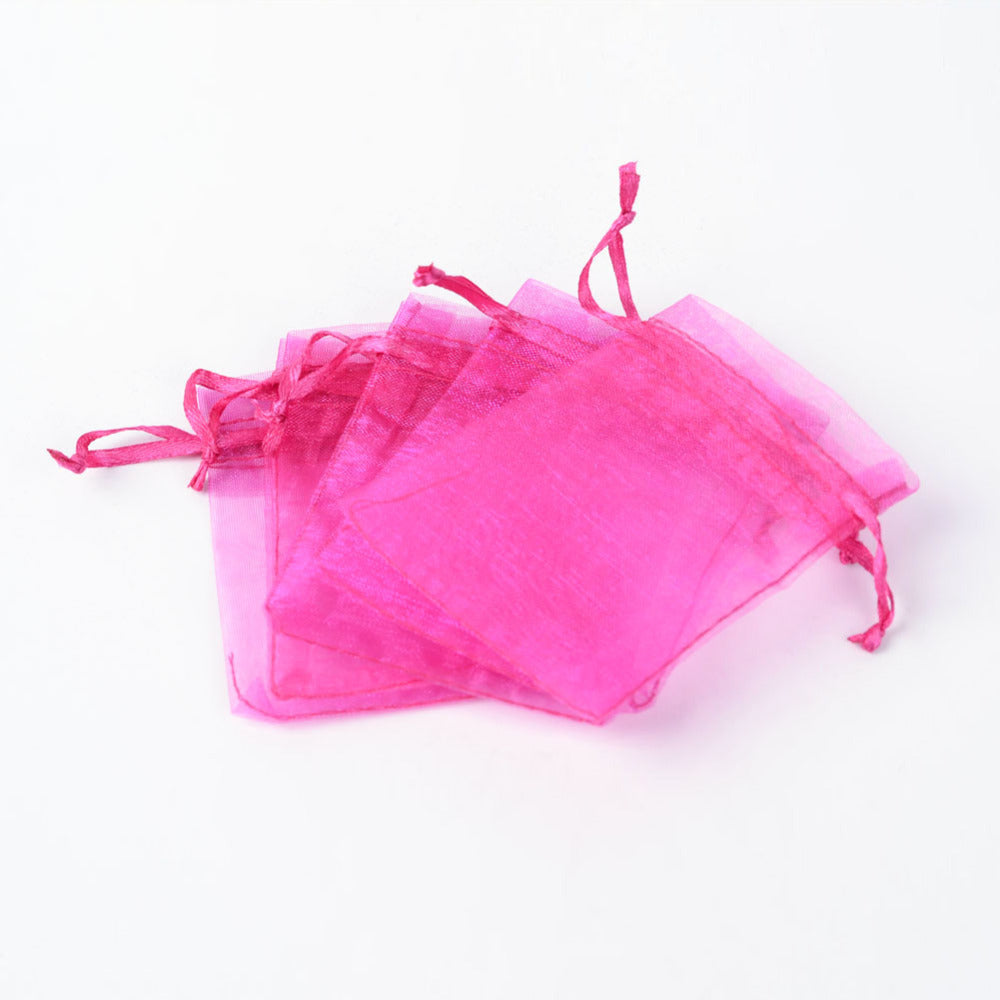 Organza Drawstring Bag Hot Pink