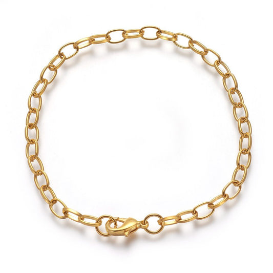 Chain Bracelet Base - Gold Tone